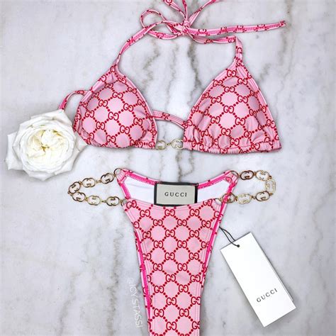 gucci pearl bikini|Gucci swimsuit pink.